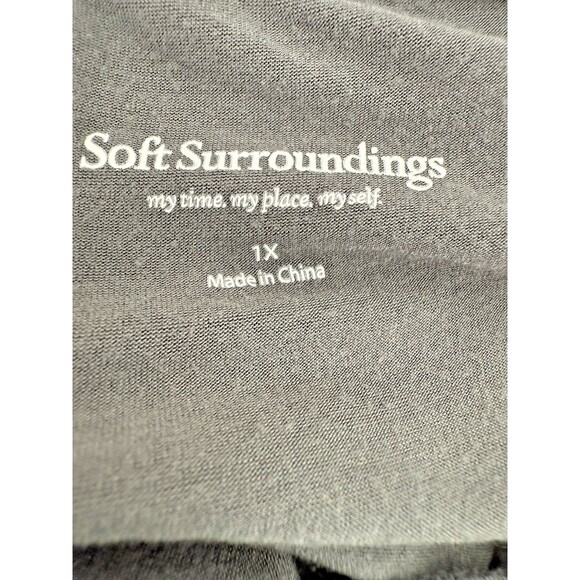 Soft Surroundings Gray Asymmetrical Sheer Button Up Blouse Tank Underneath 1X - Picture 10 of 10